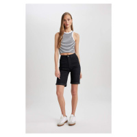 DEFACTO Normal Waist Fold Leg Jean Bermuda Shorts