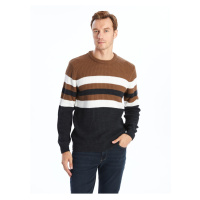 LC Waikiki Crew Neck Long Sleeve Striped Men's Knitwear Sweater