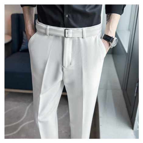 Vysoké pánské kalhoty luxusní s přezkou a opaskem JFC FASHION