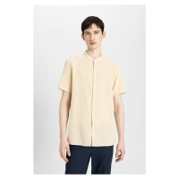 DEFACTO Regular Fit Stand Collar Cotton Short Sleeve Shirt C7660ax24sm