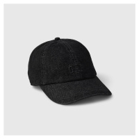 GAP Logo Baseball Hat Black Denim Destroy