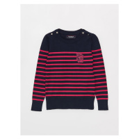 LC Waikiki Girls' Crew Neck Striped Long Sleeve Knitwear Sweater