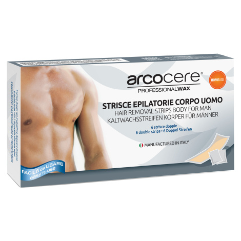 Arcocere Voskové epilační pásky na tělo pro muže (Hair-Removing Strips) 6 ks