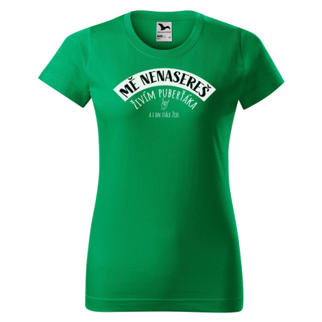 DOBRÝ TRIKO Vtipné dámské tričko Mě nenasereš, živím puberťáka Barva: Středně zelená