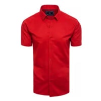 Pánská červená košile s krátkým rukávem Dstreet KX0989