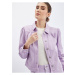 Světle fialová dámská džínová bunda s nabíranými rukávy ORSAY