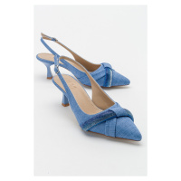LuviShoes Folvo dámské džíny modré boty na podpatku