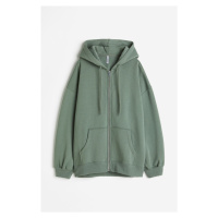 H & M - Oversized bunda na zip - zelená