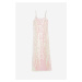H & M - Flitrové šaty slip dress - zlatá