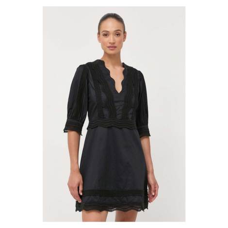 Bavlněné šaty Ivy Oak černá barva, mini IVY & OAK