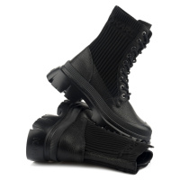 Kotníková obuv karl lagerfeld kc hi lace mix boot černá