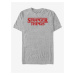 Šedé unisex tričko Netflix Stranger Red Logo
