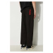 Kalhoty PLEASURES Wander Wide Leg Pants pánské, černá barva, jednoduché, P24SU039-BLACK