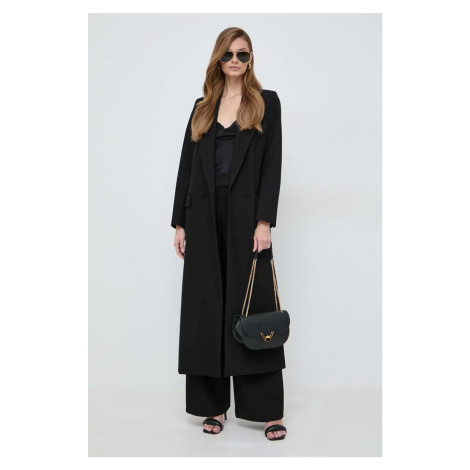 Kabát Ivy Oak dámský, černá barva, přechodný, dvouřadový IVY & OAK