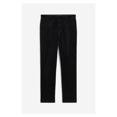 H & M - Manšestrové kalhoty Slim Fit - černá H&M