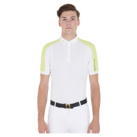 Triko závodní Polo Slim EQUESTRO, pánské, white/lime