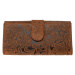 Kožená dámská velká peněženka WILD By Loranzo - hnědá - ornament