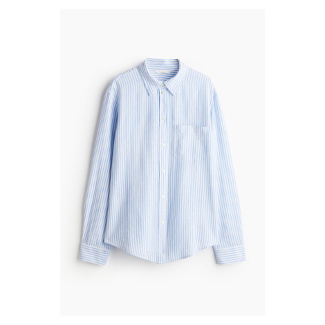 H & M - Košile z lněné směsi - modrá H&M