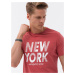 Ombre Men's printed cotton t-shirt - red