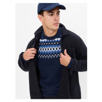 Tmavě modrý pánský svetr s norským vzorem GAP
