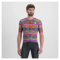 SPORTFUL Cyklistický dres s krátkým rukávem - GLITCH BOMBER - vícebarevná/růžová