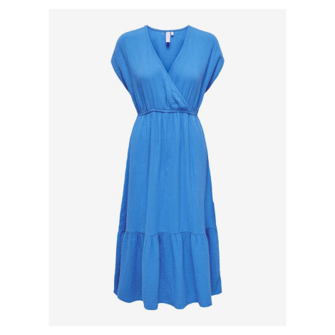 Modré dámské midi šaty ONLY Thyra - Dámské