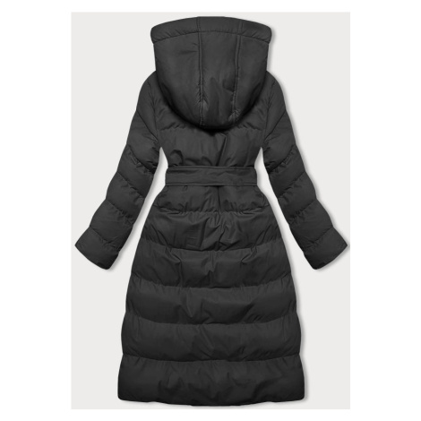 Dlouhá černá dámská zimní bunda s kapucí (5M3178-392) J.STYLE