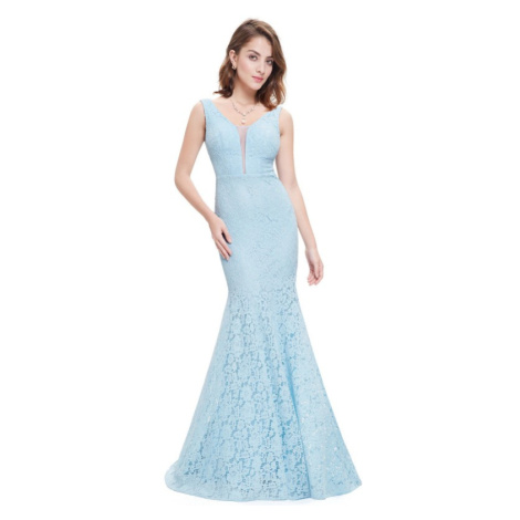 krajkové dlouhé světle modré plesové šaty Dorotka Ever-Pretty