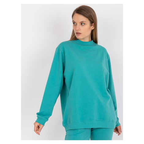 TYRKYSOVÁ OVERSIZE MIKINA S ROLÁKEM -TURQUOISE