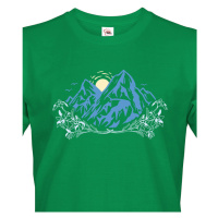 Pánské tričko pro turisty a cestovatele s potiskem alpských hor