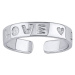 Silvego Otevřený stříbrný prsten na nohu Aisha s nápisem Love PRM11520R