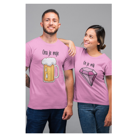 Trička pro páry Pivo a diamant Barva: Růžová, Dámska