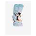 Bílo-modré veselé unisex ponožky Dedoles Šťastný tučňák