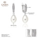 Gaura Pearls Stříbrné náušnice s bílou perlou a zirkony Linda, stříbro 925/1000 SK17440EL/W Bílá