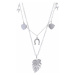 Stainless Steel Stříbrný dámský náhrdelník s lístečkem NP008 ruznobarevne