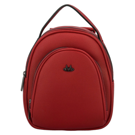 Stylový dámský koženkový kabelko-batůžek Fanett, červený