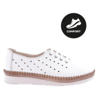 DGN P57-23y Women's Lace-up Casual Shoes Genuine Leather White