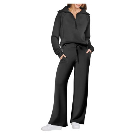 Dámská sportovní souprava – mikina na zip + zvonové kalhoty