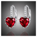 Sisi Jewelry Náušnice Swarovski Elements Elizabeth Garnet - srdíčko E1142-ET-402(7) Červená