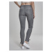 Ladies Denim Lace Up Skinny Pants - grey