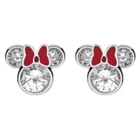 Disney Třpytivé stříbrné náušnice pecky Minnie Mouse E902851RZWL