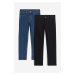 H & M - Slim Fit Jeans 2 kusy - černá