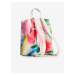 Bílý dámský vzorovaný batoh Desigual Focus Floral Arty Sumy Mini