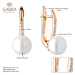 Gaura Pearls Stříbrné pozlacené náušnice s řiční perlou Amber Gold,stříbro 925/1000 SK21229GEL/W