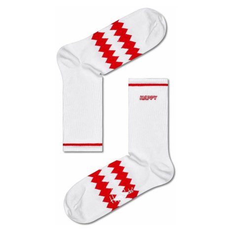Ponožky Happy Socks Zig Zag bílá barva