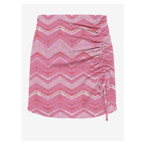 Růžová dámská vzorovaná mini sukně ONLY Nova