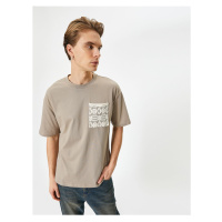 Koton Crew Neck T-Shirt Pocket Detail Embroidered Short Sleeve