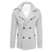 Pánský dvouřadý kabát Dstreet CX0421 světle šedý