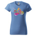 DOBRÝ TRIKO Dámské tričko s potiskem Kočka na kole Barva: Půlnoční modrá