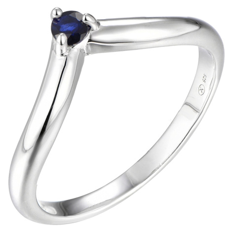 Brilio Silver Minimalistický stříbrný prsten se safírem Precious Stone SR09001B 60 mm